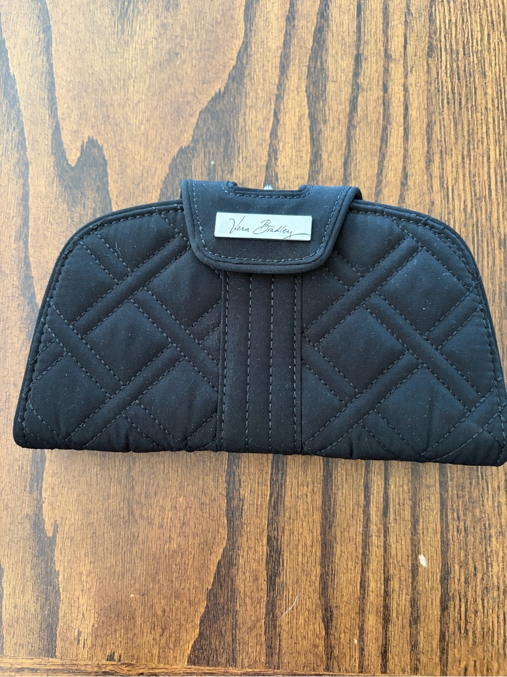 Vera Bradley Black Quilted Zip Wallet Clutch